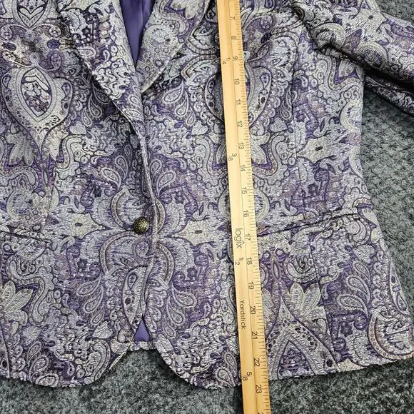 Koret Gorgeous Purple Tan Tapestry Brocade Blazer Fully Lined Size 10 P Chic - Picture 13 of 13